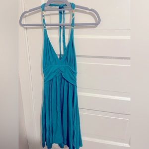 Express turquoise halter dress